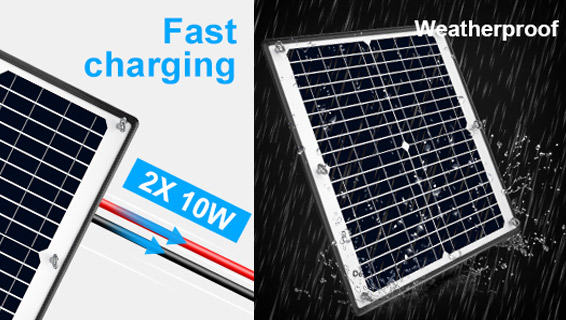 POWOXI 20W 12V Magnetic Solar Battery Charger-1A