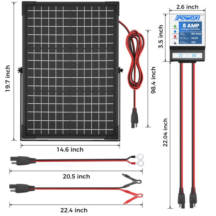 POWOXI 30W Solar Battery Charger 9