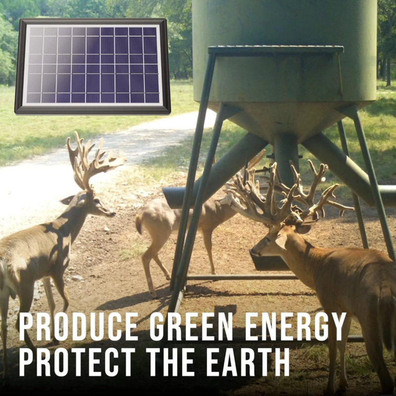 Deer Feeder Solar Panel, 6V 6W, Solar panel for deer feeder, Solar battery charger for 6V devices, Solar-powered deer feeder, 6V battery solar charger, Outdoor solar panel, Renewable energy for wildlife feeders, Durable solar charger, Weather-resistant solar panel, Efficient solar charging, Portable solar power solution, Eco-friendly energy source, Solar panel with overcharge protection
