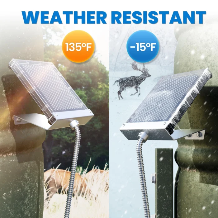 POWOXI 1.7W Solar Panel for 12V Deer Feeder_weather resistant