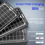 POWOXI 15W Solar Car Battery Charger 12V solar car battery charger kit high efficiency and indocator lights