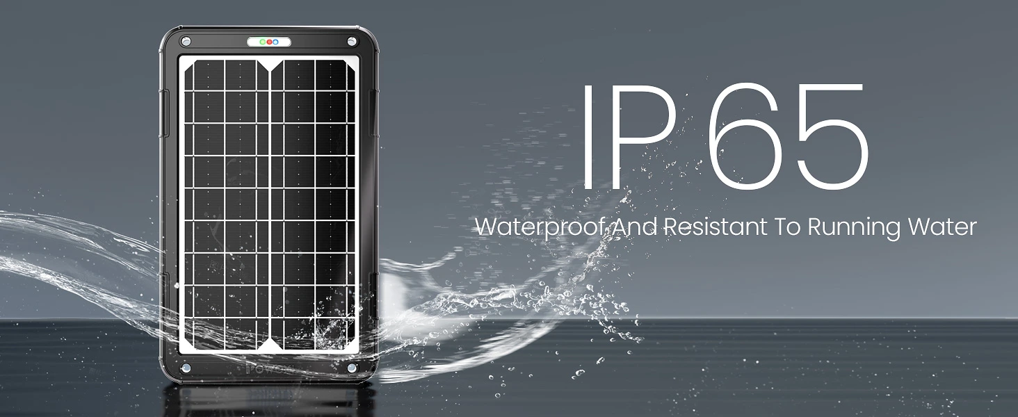 POWOXI 15W Solar Car Battery Charger 12V IP 65 waterproof and resisitant to running water