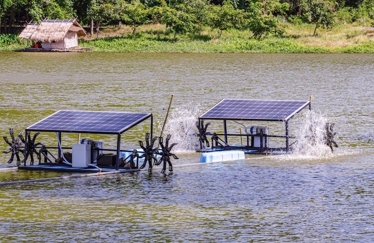 solar cells small resort located middle mountains it is working useful