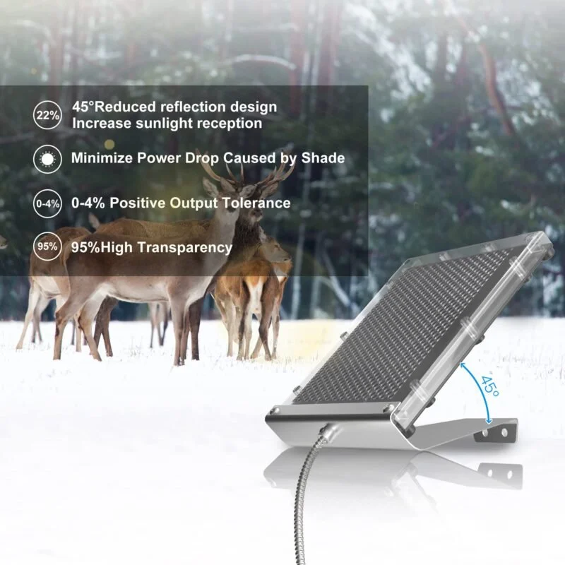 POWOXI Solar Panel for Deer Feeder 12V 1.7W White 2