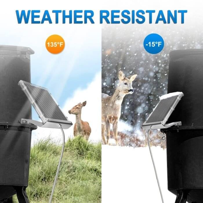 POWOXI Solar Panel for Deer Feeder 12V 1.7W White 5