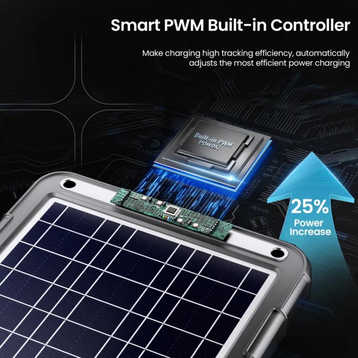 POWOXI 12W Solar Car Battery Charger 12V solar car battery charger kit trickle solar charger bulid in controller