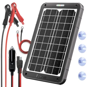 POWOXI 15W Solar Car Battery Charger 12V solar car battery charger kit