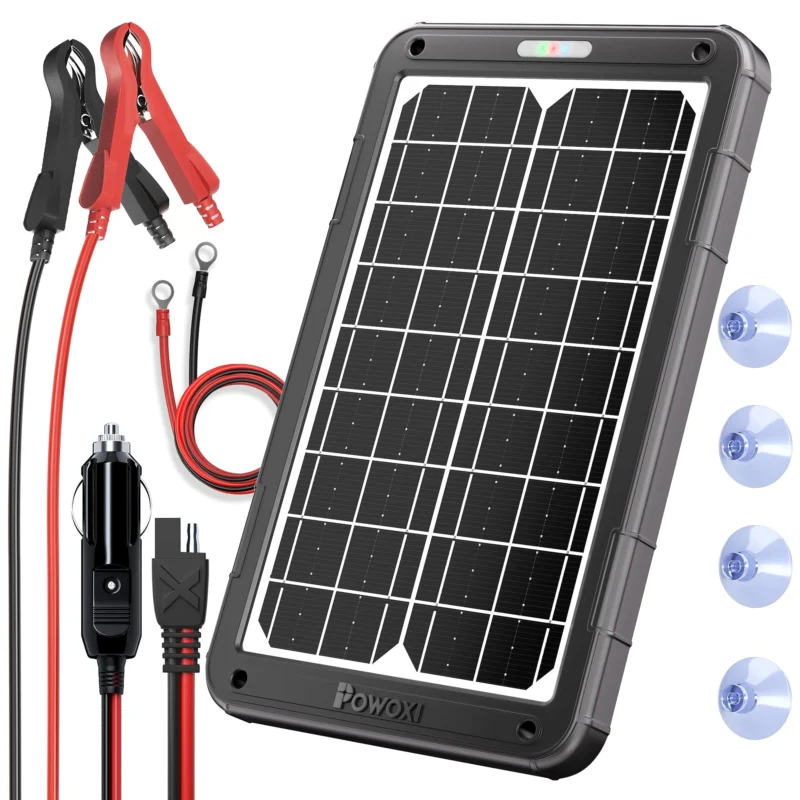 POWOXI 15W Solar Car Battery Charger 12V solar car battery charger kit