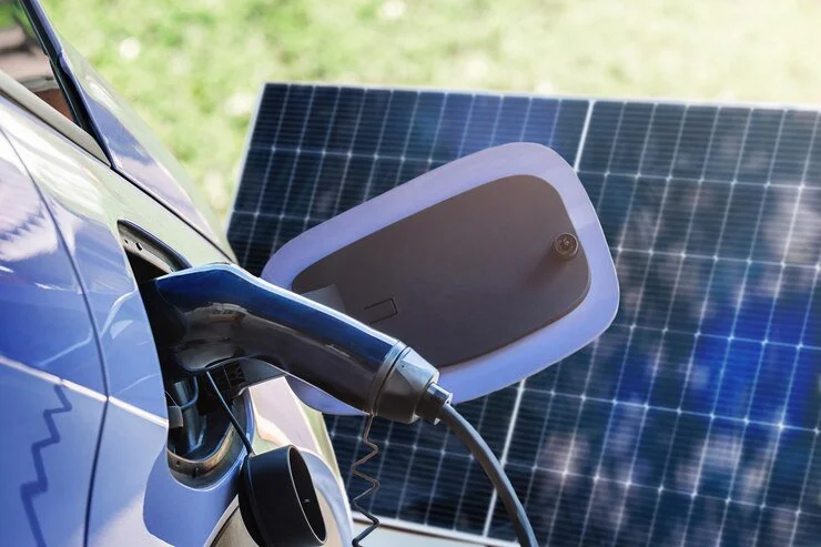 electric car charging from solar panel closeup 286656 1987